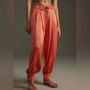 MWT Anthropologie Silky Cuffed Barrel Pants Size L